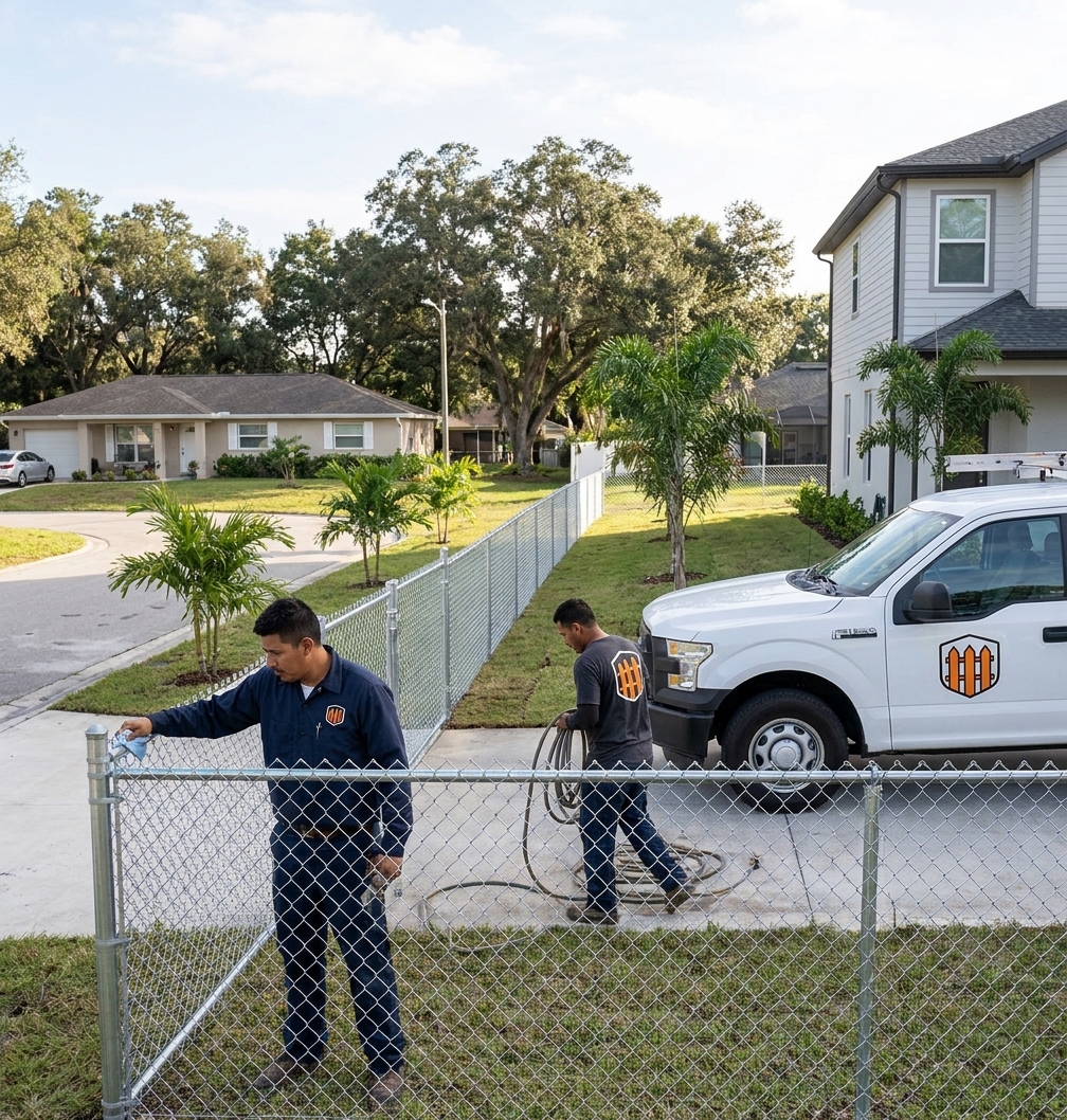 Galvanized chain link fence installed in Riverview